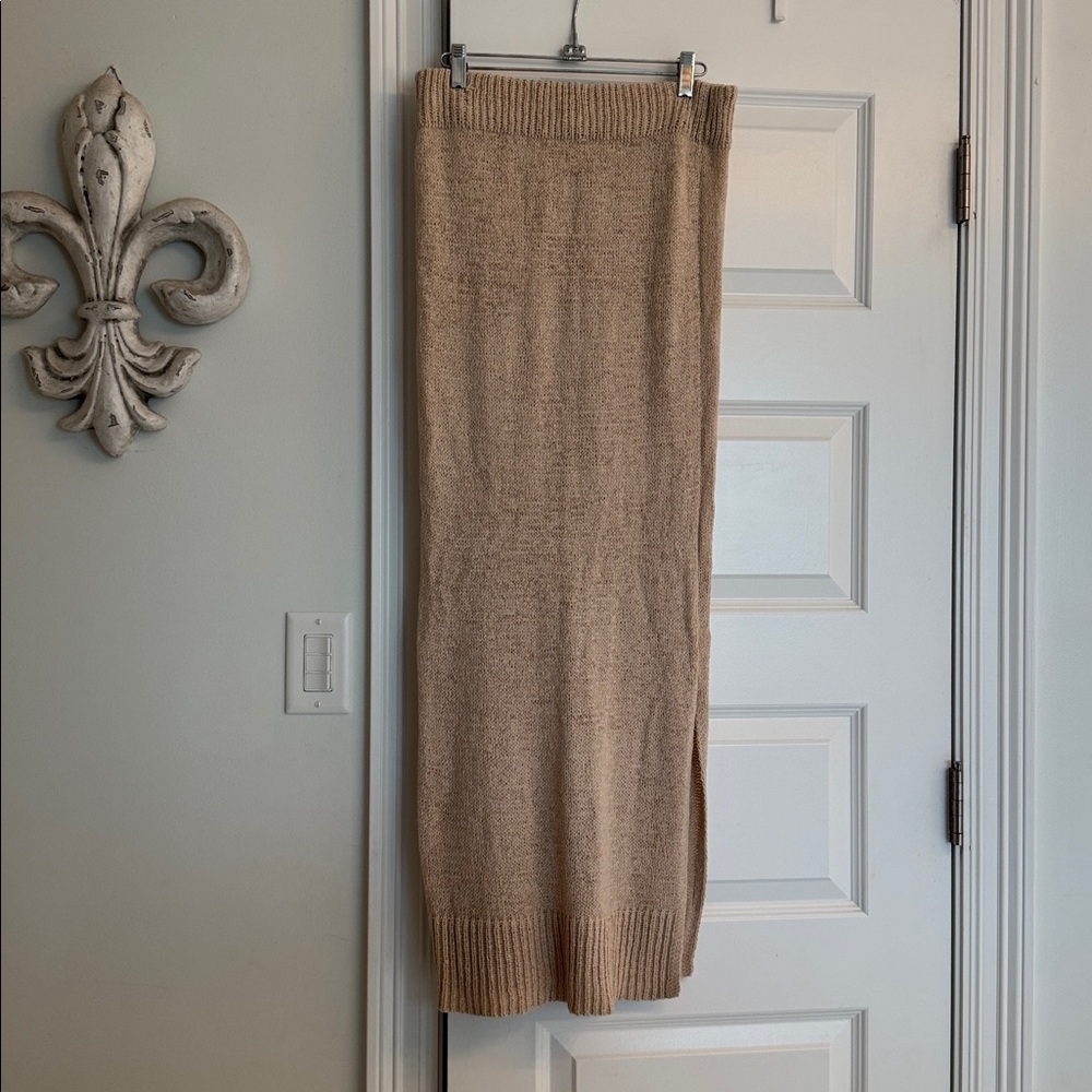 Pink Lily Beige Knit Skirt
